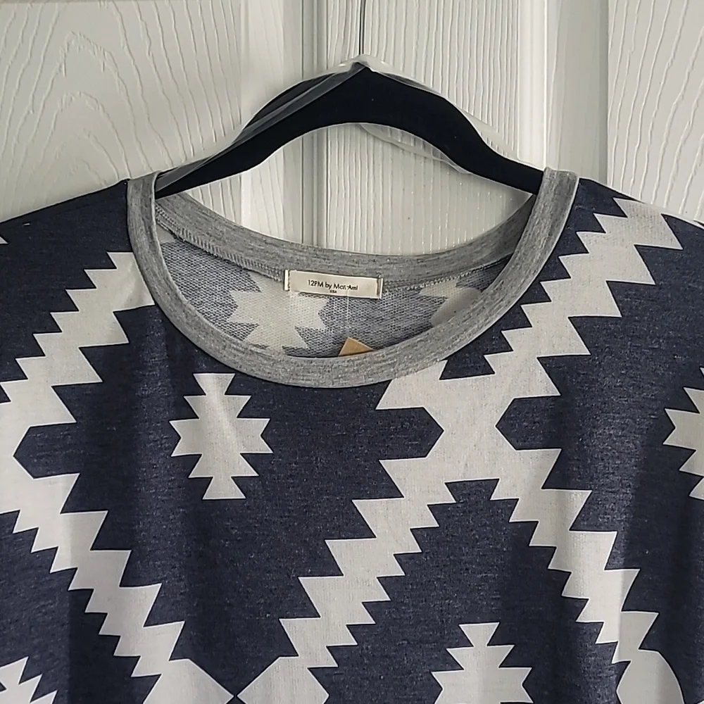 Navy & White Aztec Dress - Picture 4 of 6